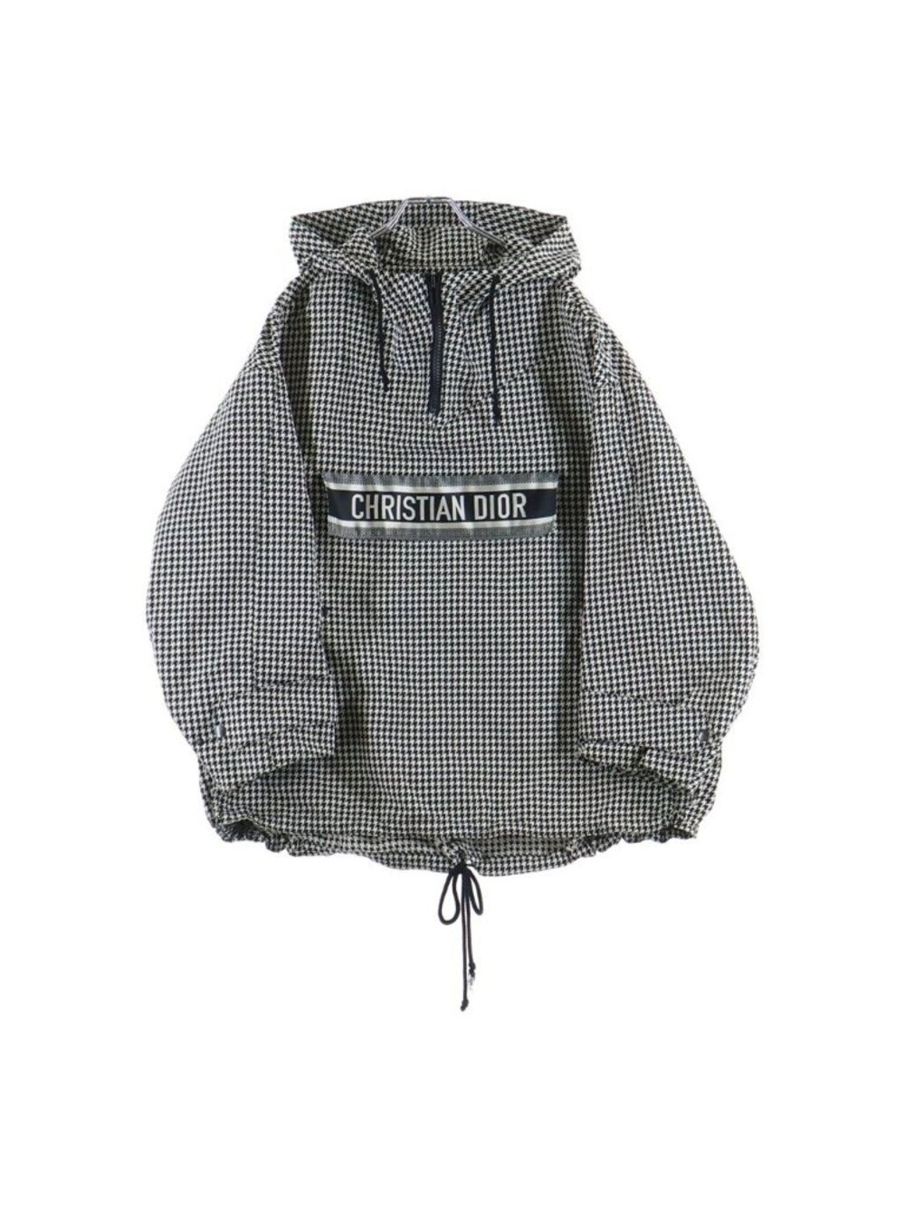 Dior Gun Club Check Logo Anorak Jacket Pullover Houndstooth Gray